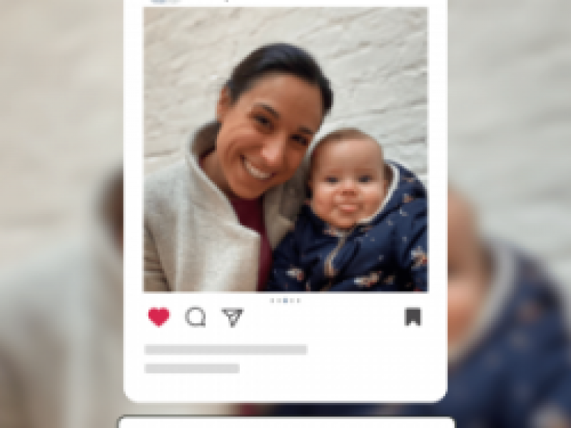 woman and baby selfie