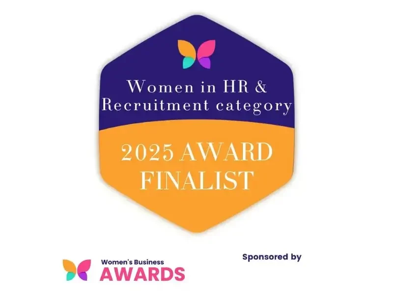 Women in HR recruitment award finalist badge Fox and Cubs nanny agency London Women's Business Awards 2025