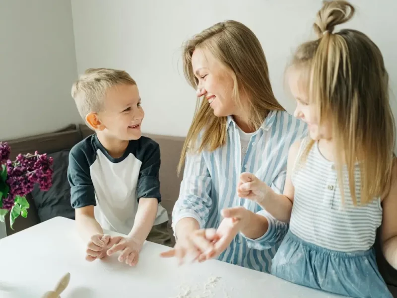 Family meeting with a live-in nanny candidate during the hiring process in London